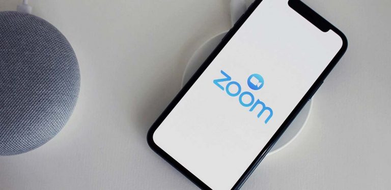 The Zoom app opened on someone's mobile phone.